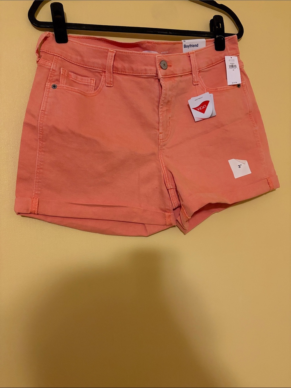 Old Navy Coral Orange Boyfriend Jean Shorts